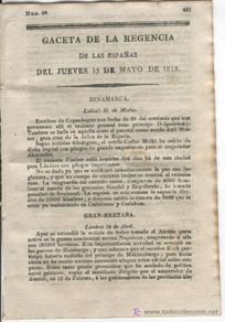 Military Antiques: GACETA GUERRA DE LA INDEPENDENCIA EN AÑO 1813 CUELLAR ASTORGA VILLACASTIN ILLESCAS ORCAJO SEGOVIA